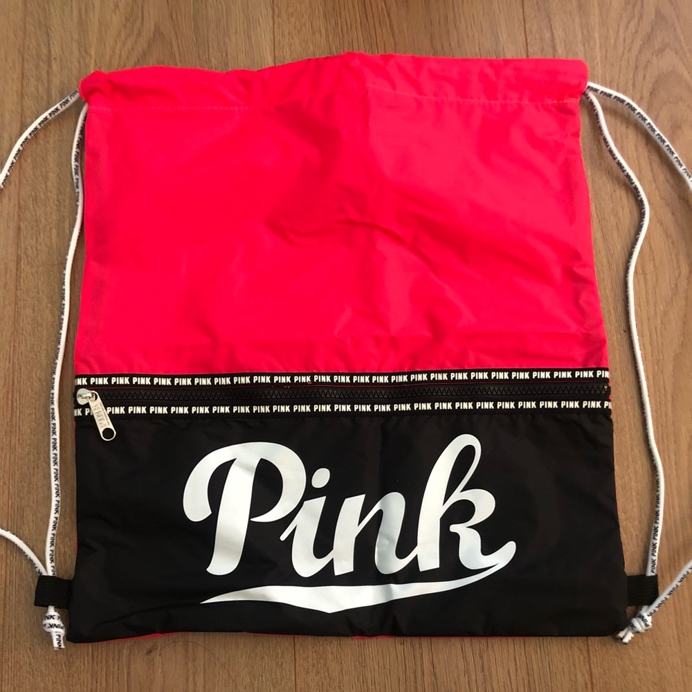 Pink drawstring bag